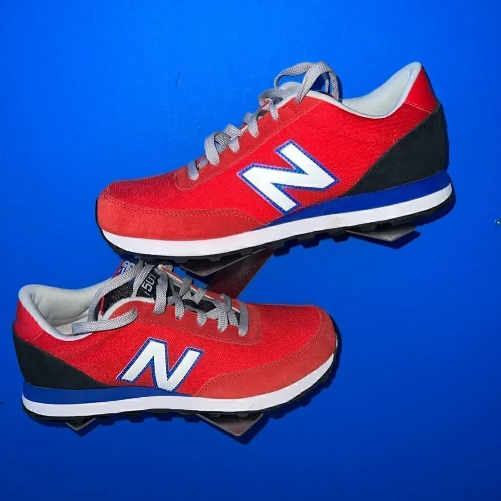 New Balance 501 RUNNING SHOE Mens ML501HXB Red Black Lace Up Low Top Size 8